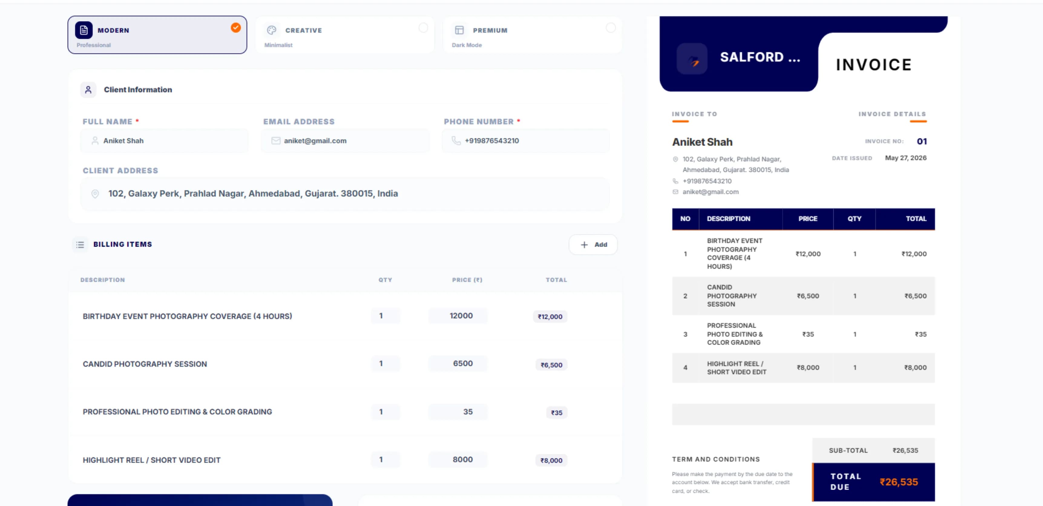 AI face recognition photo sharing - Invoices That Look as Good as Your Photos