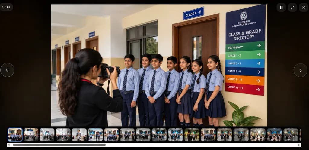 Event guest photo sharing - Organize student photos by class and grade