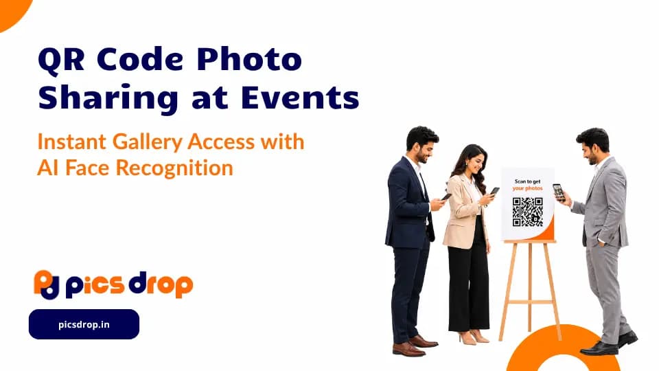 PicsDrop Blog cover: QR Code Photo Sharing for Events - Instant Gallery Access with AI Face Recognition