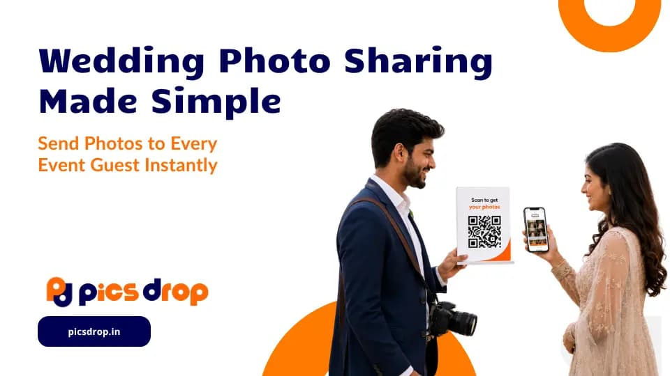 PicsDrop Blog cover: Wedding Photo Sharing Made Simple - send photos to every event guest instantly